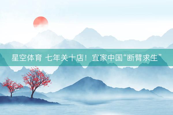 星空体育 七年关十店！宜家中国“断臂求生”