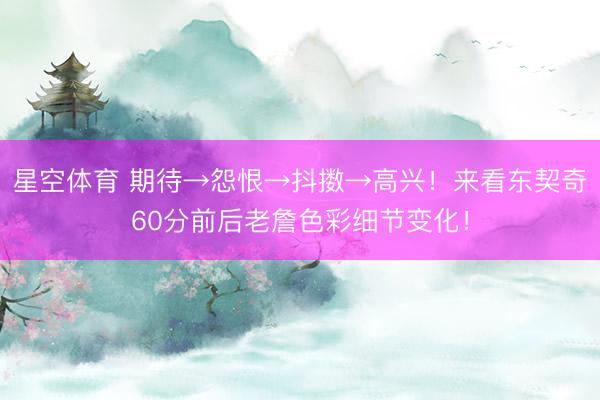 星空体育 期待→怨恨→抖擞→高兴！来看东契奇60分前后老詹色彩细节变化！