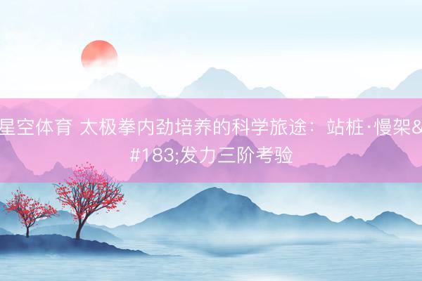 星空体育 太极拳内劲培养的科学旅途：站桩·慢架·发力三阶考验